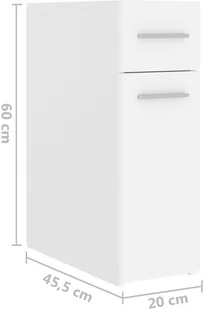 vidaXL Szafka apteczna biała 20x45,5x60 cm płyta wiórowa 804211 - Komody - miniaturka - grafika 9