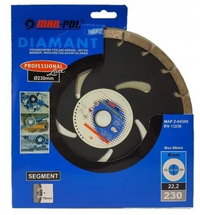 NoName Tarcza diamentowa segmentowana 230 MZ08735 M08735 - Akcesoria do elektronarzędzi - miniaturka - grafika 2