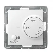 Wyłączniki światła i elektryczne - Ospel Regulator temperatury z czujnikiem napowietrznym Impresja SREBRO RTP-1YN/M/18 - miniaturka - grafika 1