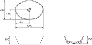Cersanit Umywalka nablatowa CITY 50 owalna z ceramicznym korkiem K35-046 K35-046 - Umywalki - miniaturka - grafika 5