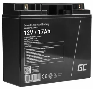 Green Cell Akumulator bezobsługowy AGM VRLA 12V 17Ah do łodzi i instalacji fotowoltaicznych AGM51 - Baterie do zasilaczy awaryjnych UPS - miniaturka - grafika 2