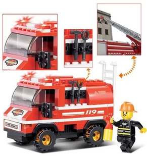 Sluban Klocki Mała Ciężarówka Strażacka 133el B0276 G045105 Z2B* - Klocki - miniaturka - grafika 3