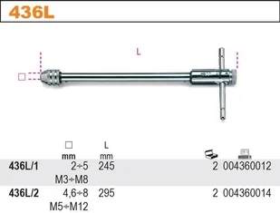 BETA POKRĘTŁO DO GWINTOW.Z MECH.ZAPAD.DŁ.M3-M 436L/1 - Gwintowniki - miniaturka - grafika 2