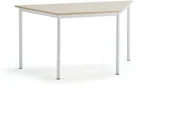 Meble do szkół i przedszkoli - AJ Produkty Biurko SONITUS TRAPETS, 1400x700x720 mm, brzoza laminat, biały - miniaturka - grafika 1