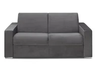 Sofy i kanapy - Vente-Unique 2-osobowa rozkładana sofa z weluru CALITO - Kolor antracytowy - Łóżko 120 cm - Materac 18cm - miniaturka - grafika 1