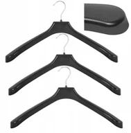 Wieszaki i stojaki - 3 x wieszak na ubrania czarny uniwersalny 50 cm - miniaturka - grafika 1