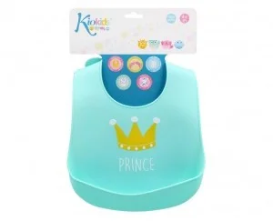 Kiokids Kiokids Silikonowy śliniak z kieszonką Boy 4m+ - Śliniaki i fartuszki - miniaturka - grafika 2