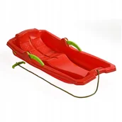 Sanki i ślizgacze - Sanie z Tworzywa Sztucznego z Hamulcami Czerwone - miniaturka - grafika 1