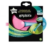 Miseczki i talerzyki dla dzieci - Tommee Tippee Miseczka z pokrywką i łyżeczką z trójkątną podstawą 2 szt. - TT - miniaturka - grafika 1