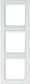 Klawisze i ramki - Hager Polo sp. z o.o. Ramka 3-krotna pionowa z polem opisowym mechanizmu śnieżnobiały aksamit Q.1 10536099 - miniaturka - grafika 1