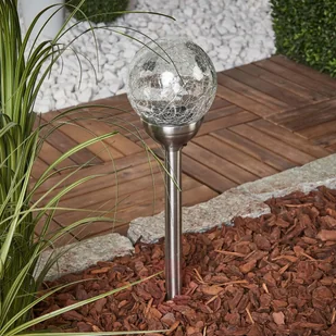 Best Season Lampa solarna wbijana w ziemię ze szklaną kulą - Lampy ogrodowe - miniaturka - grafika 3