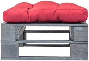 vidaXL Ogrodowe siedzisko z palet, czerwona poduszka, szare drewno FSC vidaXL - Pozostałe meble ogrodowe - miniaturka - grafika 2