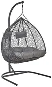 Huśtawki - TELEHIT GARDEN Fotel wiszący 2-osobowy MOON 3 antracytowy - miniaturka - grafika 1