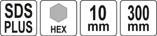 Yato PRZEDŁUŻKA DO OTWORNIC SDS PLUS HEX 11MM 300MM - Wiertła - miniaturka - grafika 5