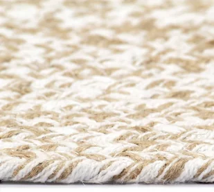 vidaXL Ręcznie wykonany dywanik, juta, biały i naturalny, 90 cm - Dywany - miniaturka - grafika 5