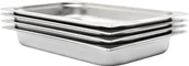 Wyposażenie lokali gastronomicznych - vidaXL vidaXL Tace gastronomiczne, 4 szt., GN 1/1, 65 mm, stal nierdzewna - miniaturka - grafika 1