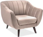 Fotele - Signal Fotel ELITE 1 VELVET z podłokietnikami, beżowy BLUVEL 28 /nogi wenge (T) - miniaturka - grafika 1