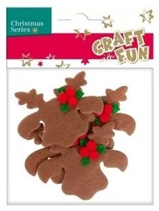 Ozdoba dekoracyjna filc renifery 4el - Scrapbooking - miniaturka - grafika 3