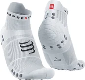 Skarpetki sportowe męskie - Compressport Skarpetki do biegania krótkie ProRacing Socks V4 biało-szare - miniaturka - grafika 1