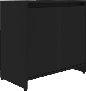 vidaXL Szafka łazienkowa, czarna, 60x33x58 cm, płyta wiórowa vidaXL - Szafki łazienkowe - miniaturka - grafika 2