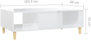 VidaXL Lumarko Stolik kawowy, biały, wysoki połysk, 103,5 x 60 x 35 cm, płyta 806028 VidaXL - Ławy i stoliki kawowe - miniaturka - grafika 12