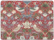 Obrusy i serwetki - Pimpernel portmerion PODKŁADKI KORKOWE PIMPERNEL - Strawberry Thief Red William Morris & Co - ŚREDNIE - miniaturka - grafika 1