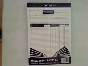 Typograf Druk Arkusz spisu z natury 01055 - Druki akcydensowe - miniaturka - grafika 2