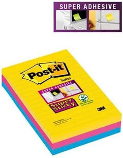 Post-It 3M Bloczek samoprzylepny Super Sticky w linie (4690-SS3RIO-EU), 101x152mm, 3x90 kart., paleta Rio de Janeiro 3M-70005271971 - Etykiety samoprzylepne i bloki etykiet - miniaturka - grafika 2