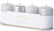 Świece - Art Pol Pol Pl Świeca 4-Pack Mix Srebrny 134785 - miniaturka - grafika 1