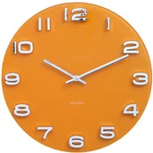 Zegary - Karlsson Zegar ścienny Vintage Round szafran żółty KA5640YE - miniaturka - grafika 1