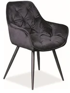 Krzesła - Signal Krzesło CHERRY VELVET Czarny CHERRYVC - miniaturka - grafika 1