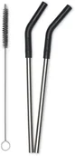 Akcesoria turystyczne - Klean Kanteen Straw 2 Pack 8mm, srebrny/czarny 2022 Akcesoria do kuchni turystycznej 1009655 - miniaturka - grafika 1