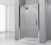 Ścianki i drzwi prysznicowe - Novellini Modus G G100 Drzwi z elementem stałym do wnęki strona montażu prawa 195 cm wysokości szkło przezroczyste profile chrom MODUSG100D-1K - miniaturka - grafika 1