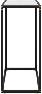 VidaXL Lumarko Stolik konsolowy, biały, 60x35x75 cm, szkło hartowane 322805 VidaXL - Ławy i stoliki kawowe - miniaturka - grafika 3