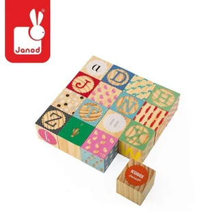 Janod Klocki drewniane Kubix 16 sztuk Alfabet Janod_klocki_kubix_16_alfabet - Klocki - miniaturka - grafika 2