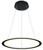 Lampy sufitowe - Mdeco Wisząca LAMPA biurowa SLIM/000035/3000/B MDECO okrągła OPRAWA zwis LED 45W 3000K metalowy czarny - miniaturka - grafika 1