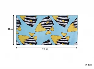 Beliani Dywan w rybki 80 x 140 cm niebieski FIZME - Dywany - miniaturka - grafika 4