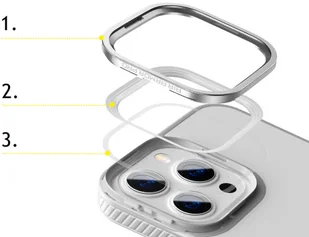 Baseus Crystal Phone Case pancerne etui do iPhone 13 Pro z żelową ramką szary ARJT000413 - Etui i futerały do telefonów - miniaturka - grafika 13