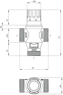 Deante Mieszacz termostatyczny centralny 1" przepływ 3m3/h - Baterie wannowe i prysznicowe - miniaturka - grafika 2