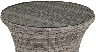 Beliani Zestaw mebli balkonowych rattanowy szary CAPRI - Fotele i krzesła ogrodowe - miniaturka - grafika 7