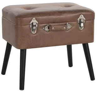 Beliani Stołek ze schowkiem ekoskóra brązowy MALLARD - Pojemniki na zabawki - miniaturka - grafika 3