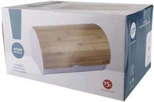 Lumarko Lumarko Chlebak Nierdzewny Biały Z Bambusową Pokrywą 38x24x20 Cm 020401751 Alt - Chlebaki - miniaturka - grafika 6