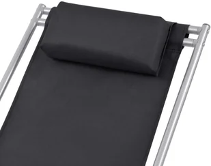 vidaXL Leżak rozkładany, 2 szt, kolor czarny, stal, 69 x 61 94 cm - Leżaki ogrodowe - miniaturka - grafika 4