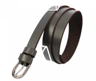 Paski - MASSIMO (PL) Pasek Damski Skórzany Gładki MASSIMO (PL) 20 mm SZARY Wąski - miniaturka - grafika 1