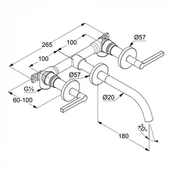 Baterie podtynkowe - Kludi Nova Fonte Bateria umywalkowa podtynkowa czarny mat 201443915 - miniaturka - grafika 1