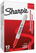 Markery permanentne - Sharpie marker permanentny z cienką końcówką, czerwony S0810940 - miniaturka - grafika 1