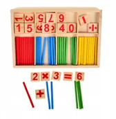 Układanki dla dzieci - Drewniane Liczydło Cyferki Patyczki Nauki Liczenia - miniaturka - grafika 1