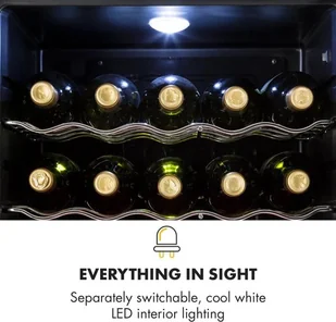 Klarstein Beersafe XL Onyx lodówka na napoje A+ + LED 4 metalowe ruszty szklane drzwi - Szafy i witryny chłodnicze - miniaturka - grafika 6