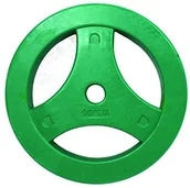 Pozostały sprzęt siłowy - Tunturi Aerobic podkładki gumowe 10 kg tarcze do sztangi gimnastycznej, zielony, One Size 14TUSCL294 - miniaturka - grafika 1