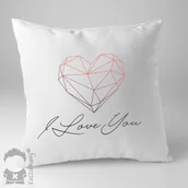 Gadżety dla niej i dla niego - - I love you poduszka z nadrukiem - miniaturka - grafika 1